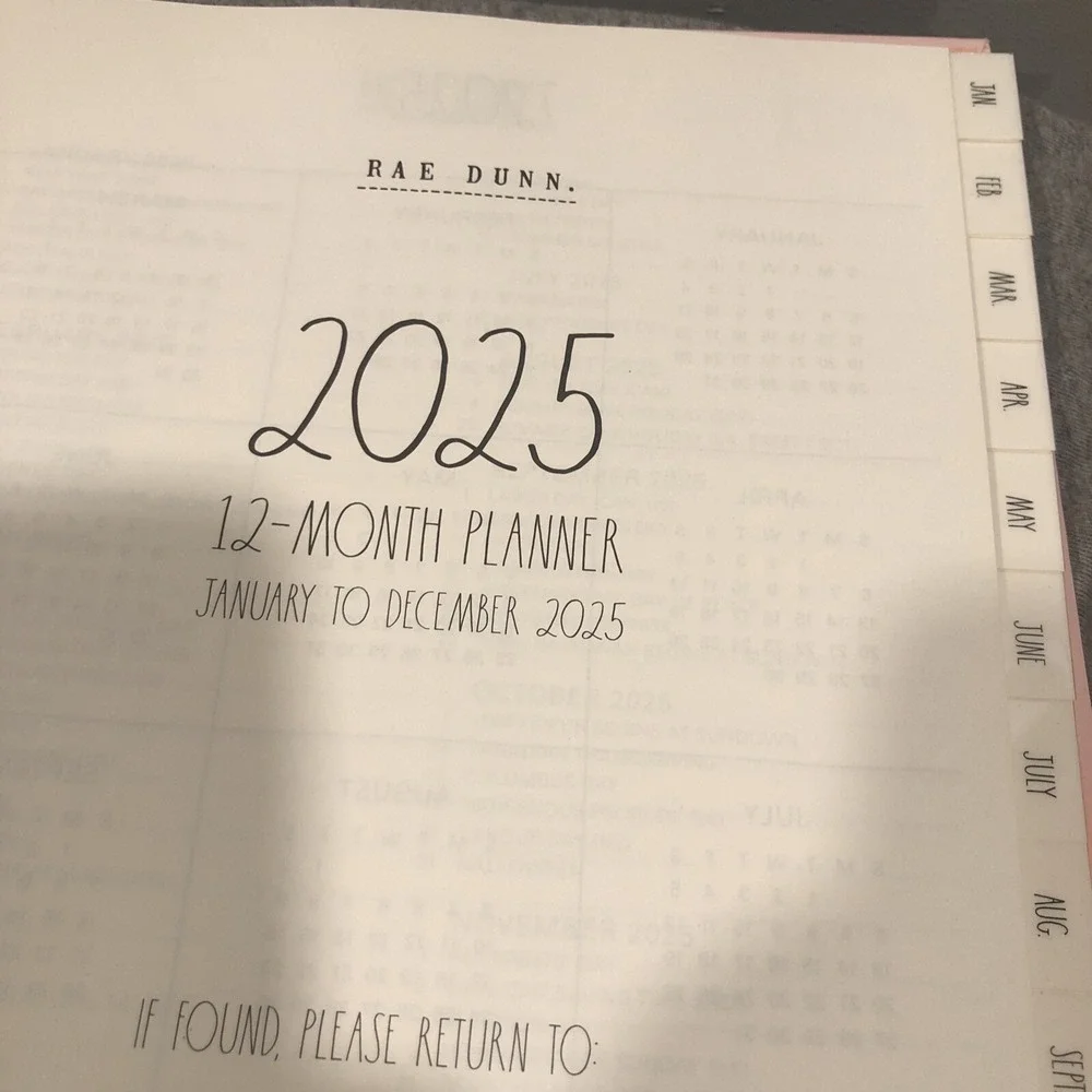 Rae Dunn 12 Month Planner Make It Happen Pink Spiral bound 2025 9x10